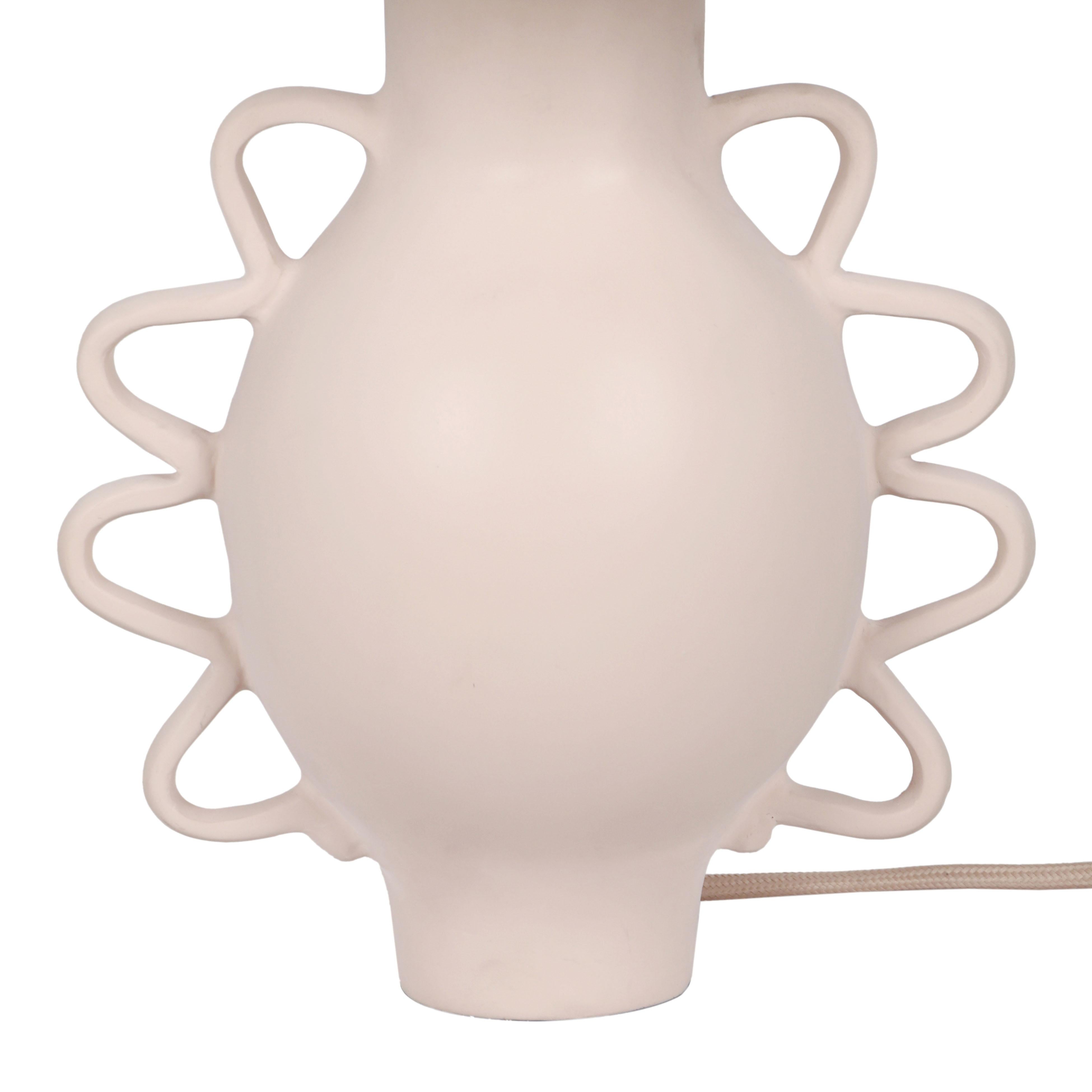 Hazza Cream Pleated Table Lamp