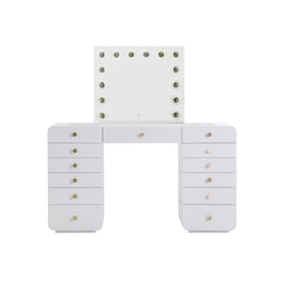 Hollywood White Desk with Vanity Mirror