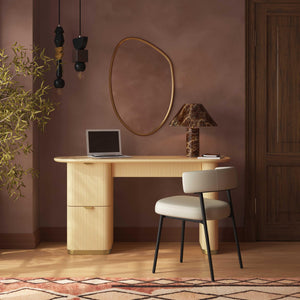 Francesca Yellow Peach 3-Drawer Desk