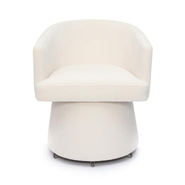 Kristen Cream Upcycled Chenille Rolling Desk Chair