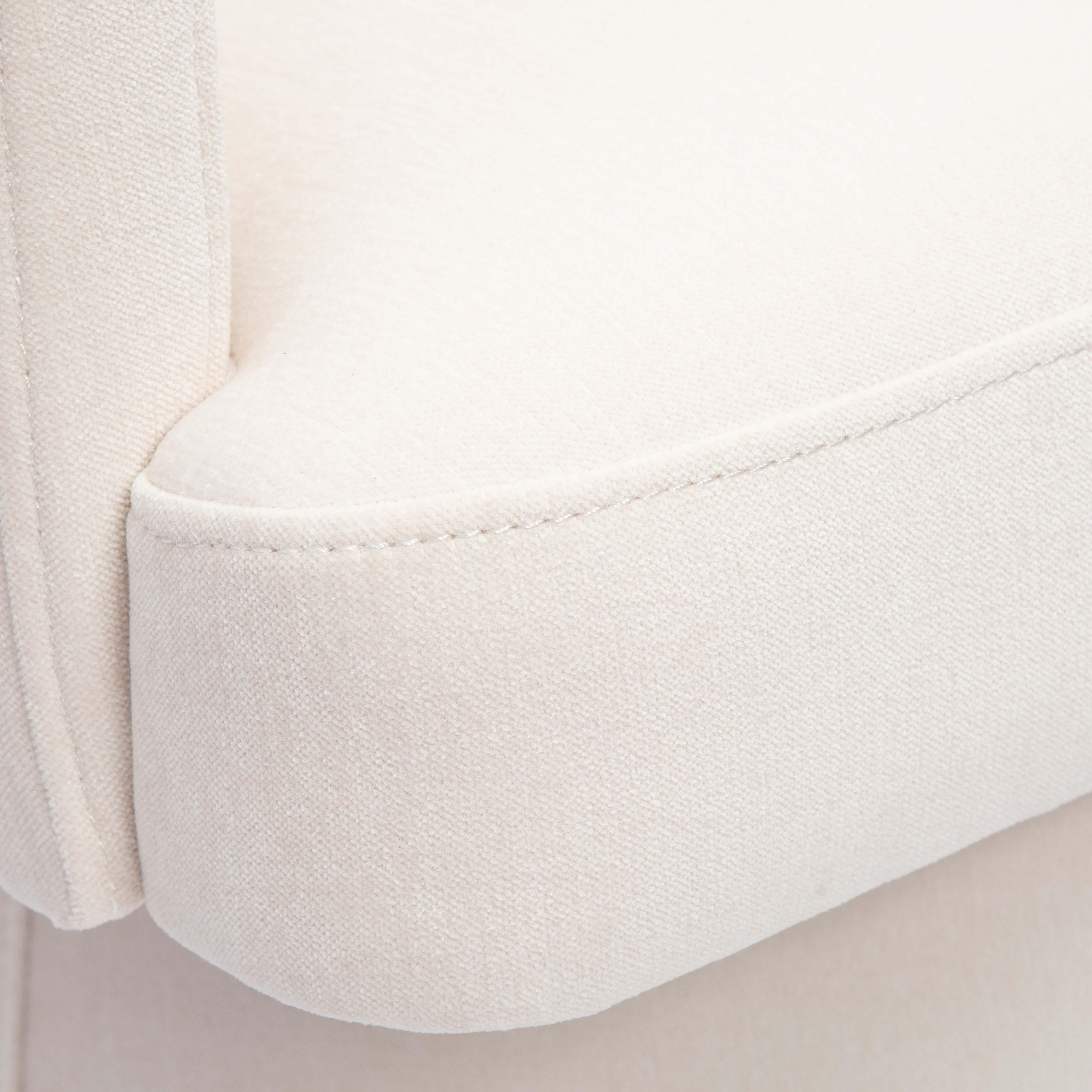 Kristen Cream Upcycled Chenille Rolling Desk Chair