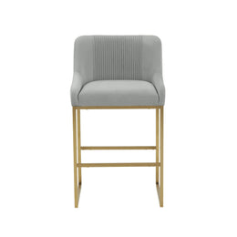 Lisa Grey Pleated Velvet Dining Chair