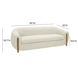 Lina Cream Textured Linen Sofa - UK