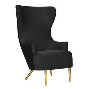 Julia Black Velvet Wingback Chair - UK