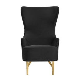 Julia Black Velvet Wingback Chair