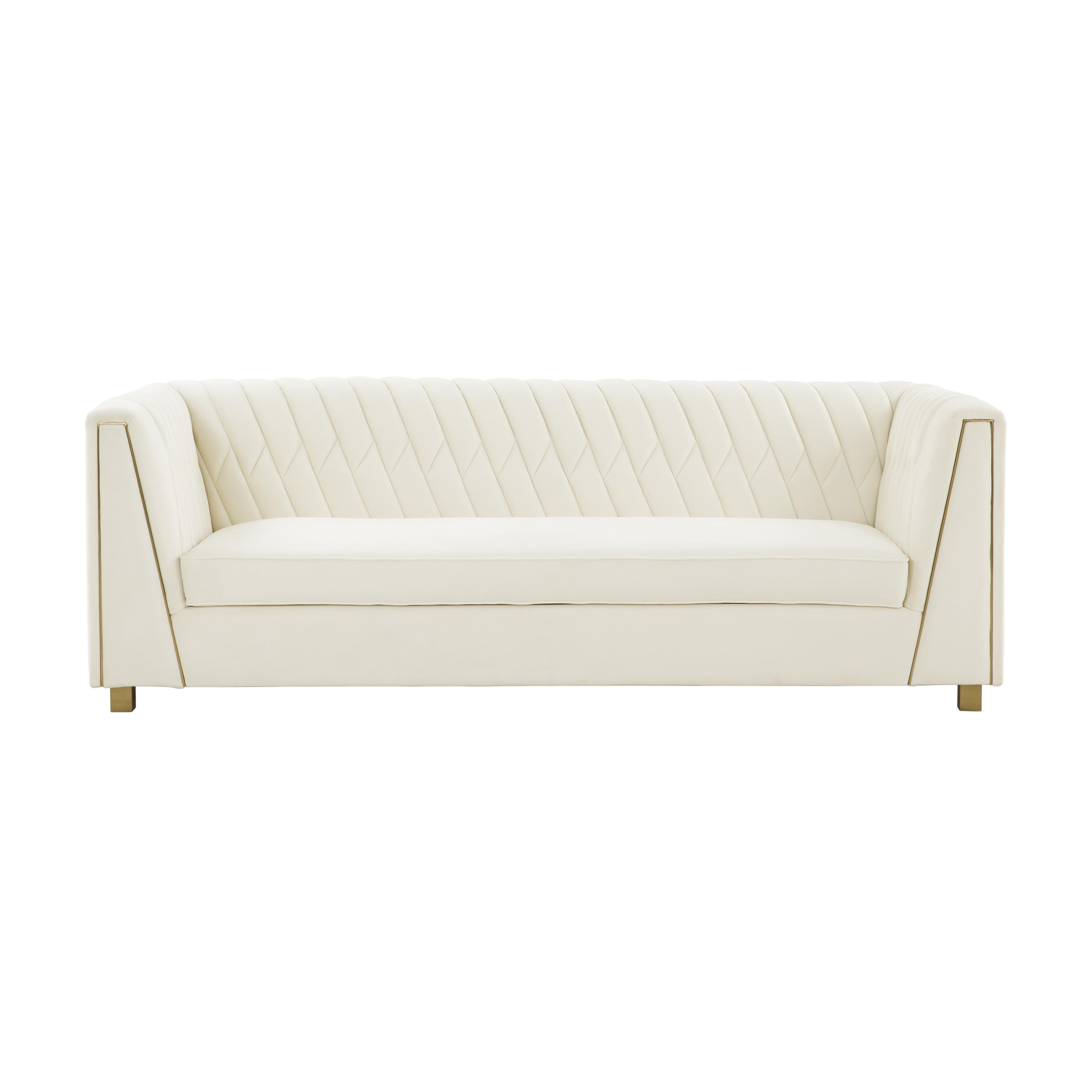Wafa Cream Velvet Sofa