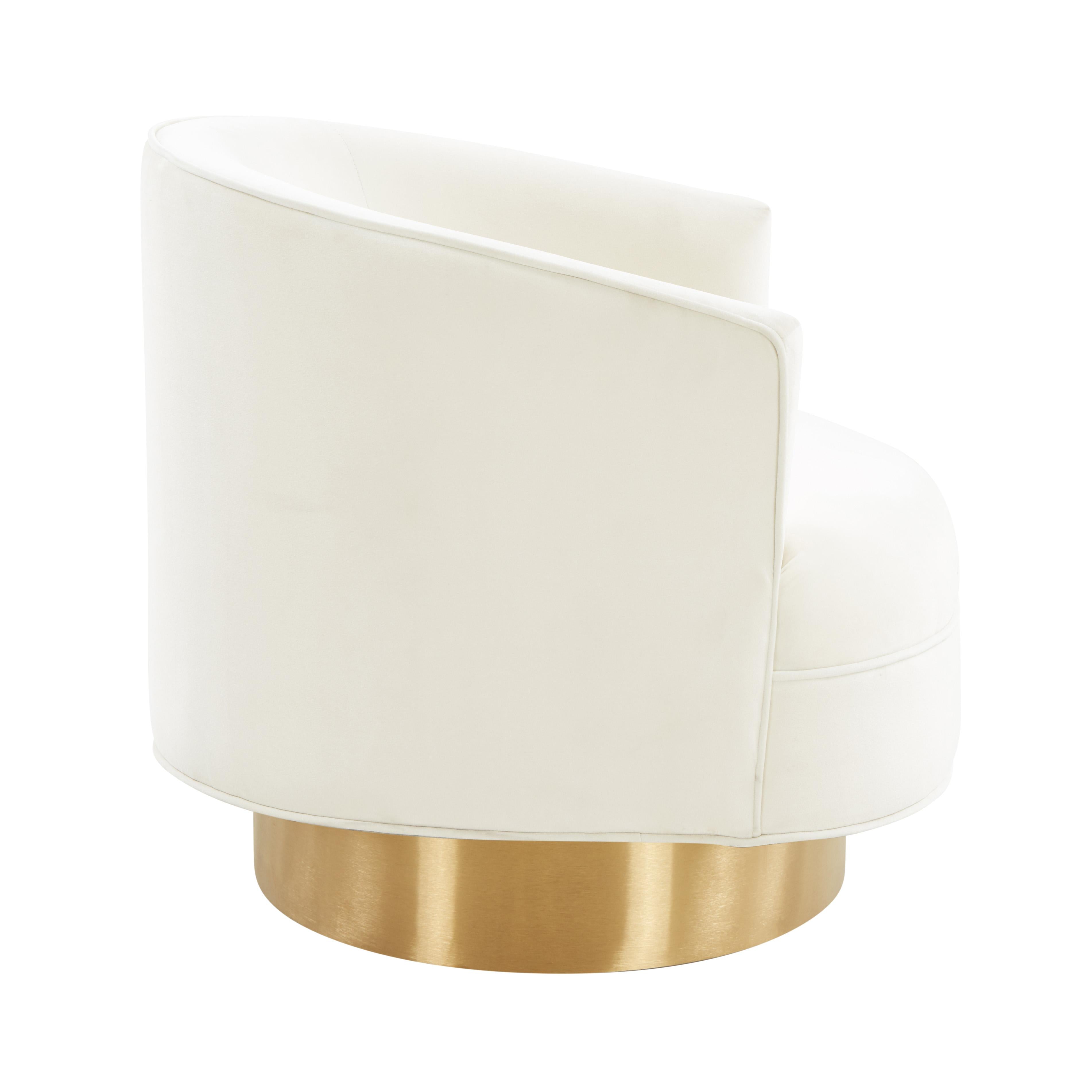 Stella Cream Velvet Swivel Chair - UK