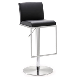 Amalfi Black Vegan Leather Adjustable Stool - UK
