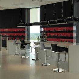 Amalfi Black Vegan Leather Adjustable Stool - UK