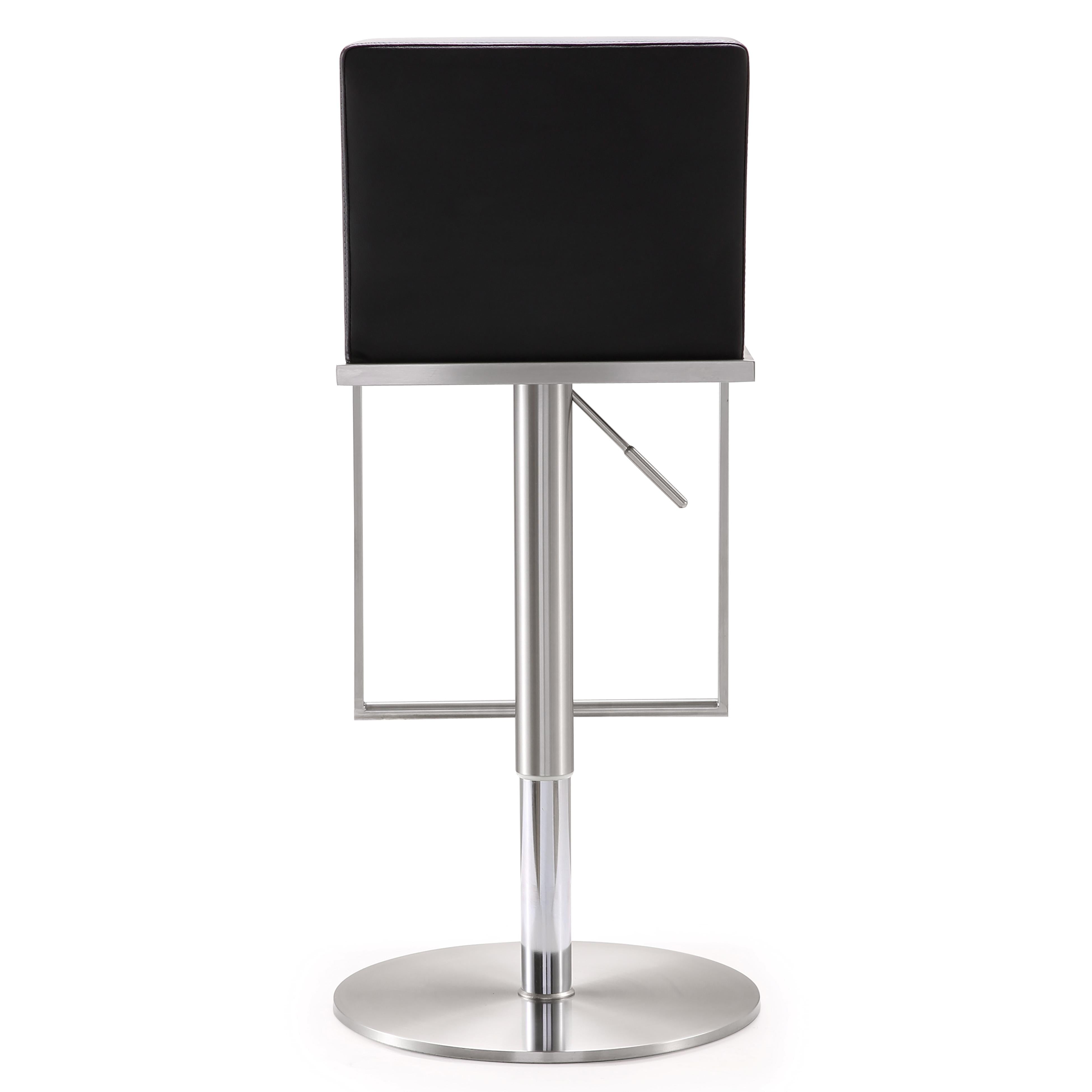 Amalfi Black Vegan Leather Adjustable Stool - UK