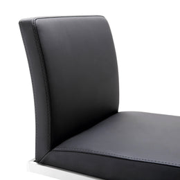 Amalfi Black Vegan Leather Adjustable Stool - UK