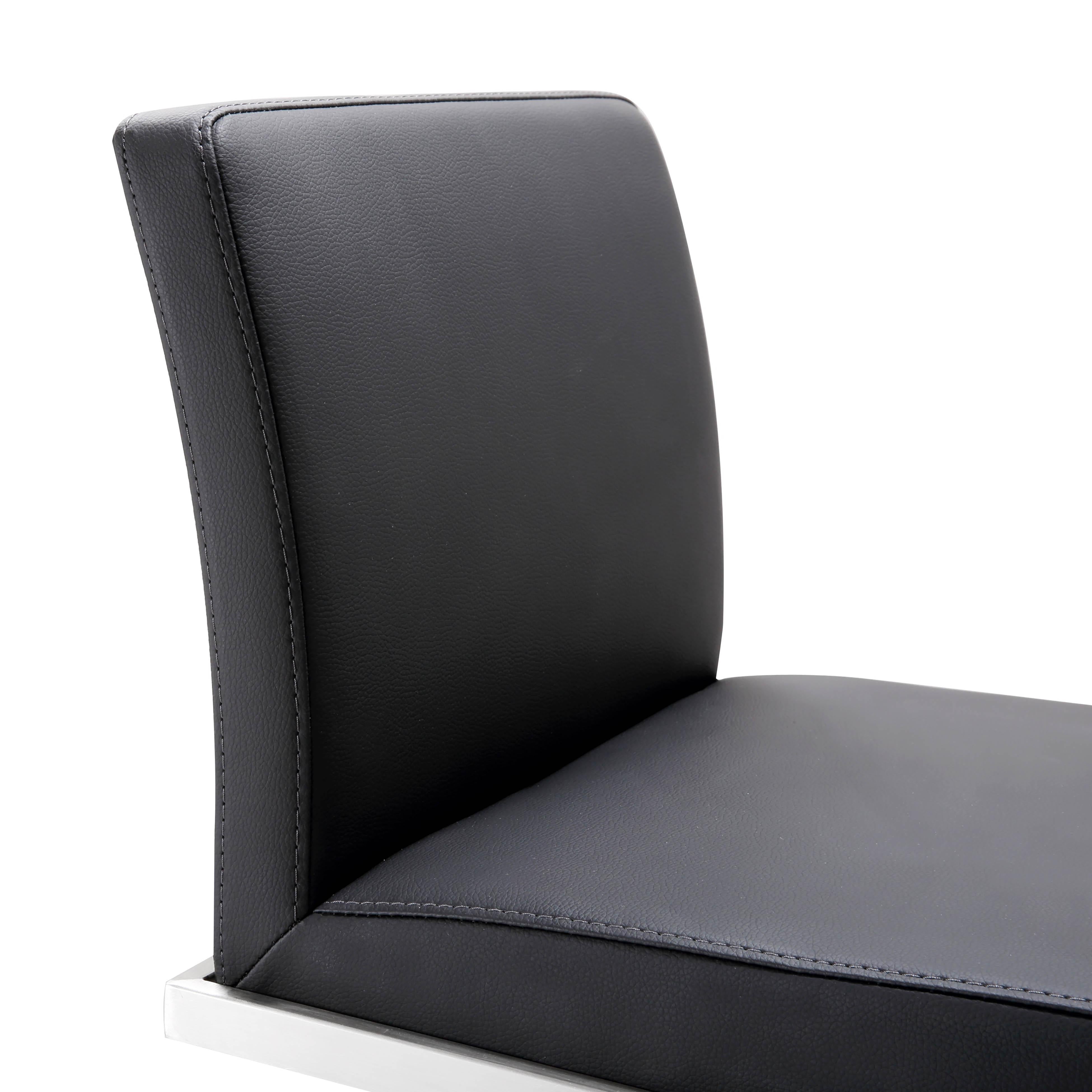 Amalfi Black Vegan Leather Adjustable Stool - UK