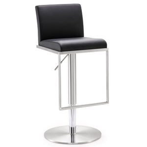 Amalfi Black Performance Vegan Leather Adjustable Stool
