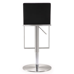 Amalfi Black Performance Vegan Leather Adjustable Stool