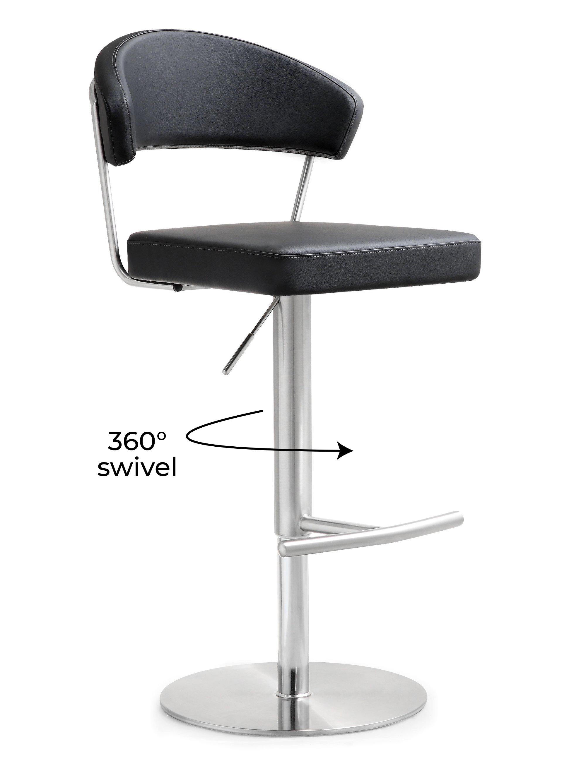 Cosmo Black Stainless Steel Barstool - UK