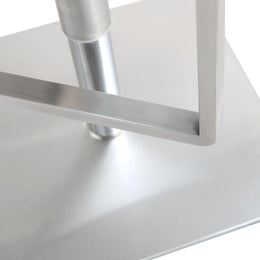 Seville White Performance Vegan Leather and Stainless Steel Adjustable Barstool