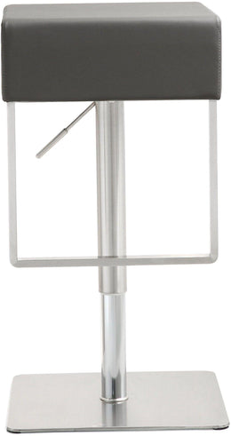 Seville Grey Performance Vegan Leather and Stainless Steel Adjustable Barstool