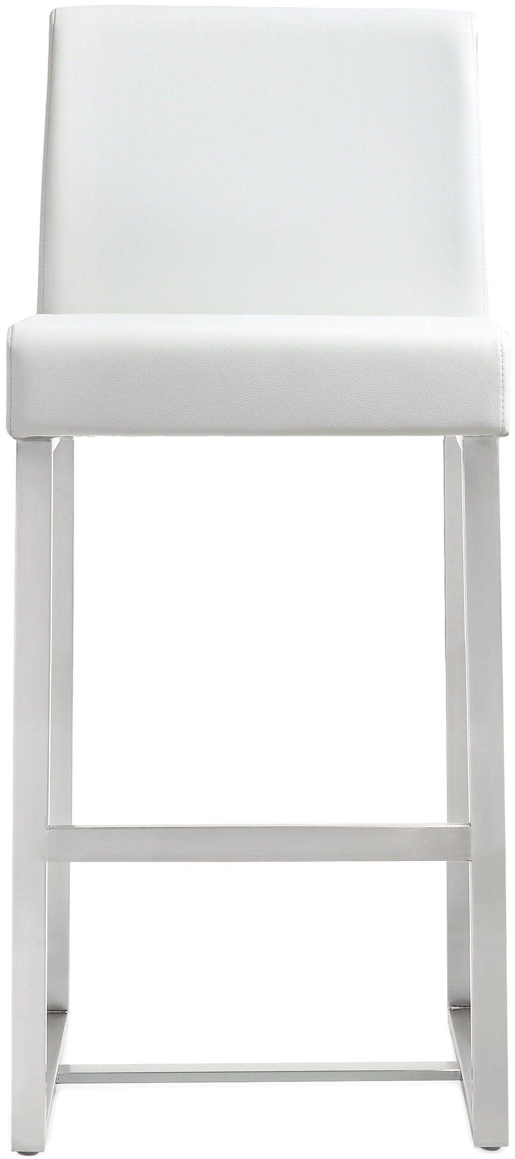 Denmark White Stainless Steel Counter Stool - Set of 2 - UK