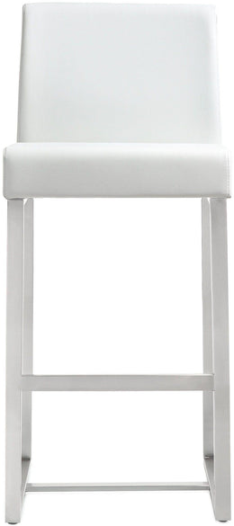 Denmark White Stainless Steel Counter Stool - Set of 2 - UK