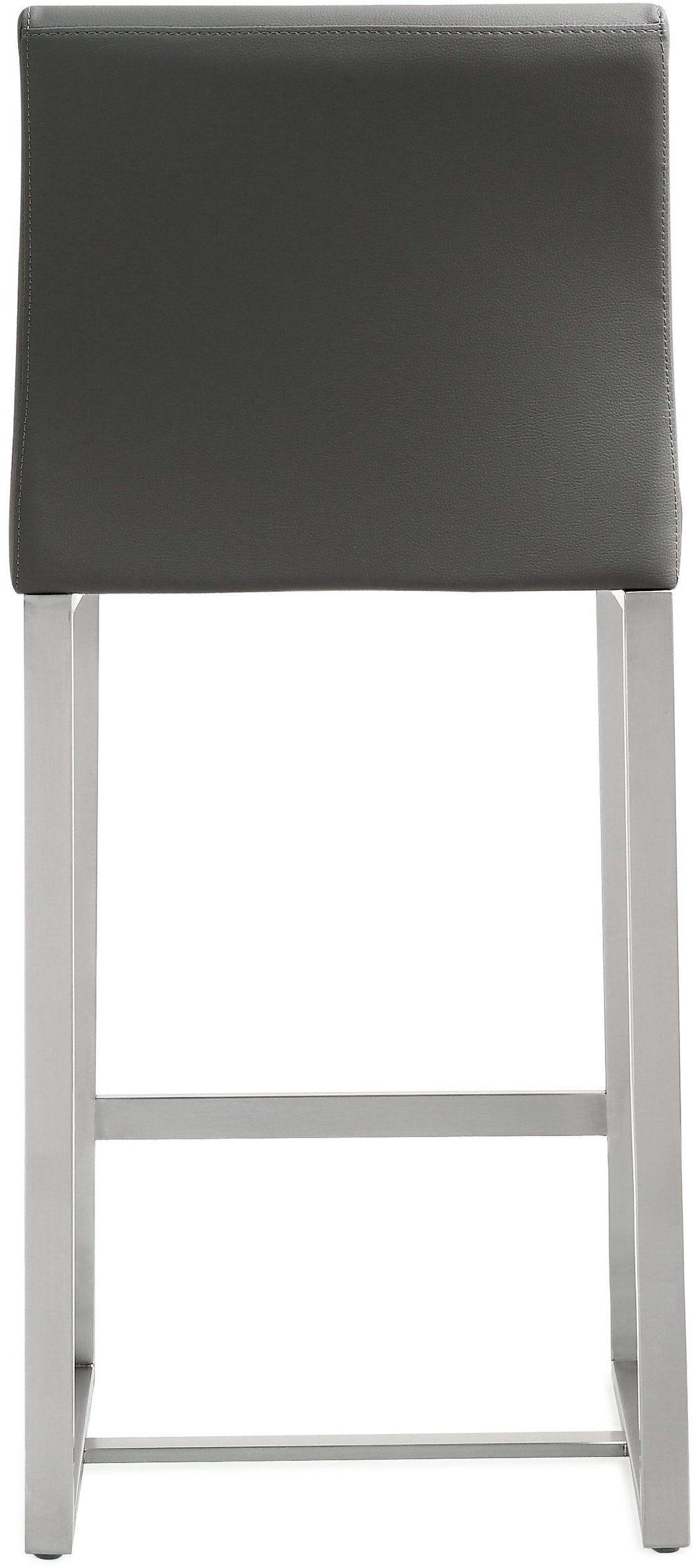 Denmark Grey Performance Vegan Leather and Stainless Steel Counter Stool - Set of 2