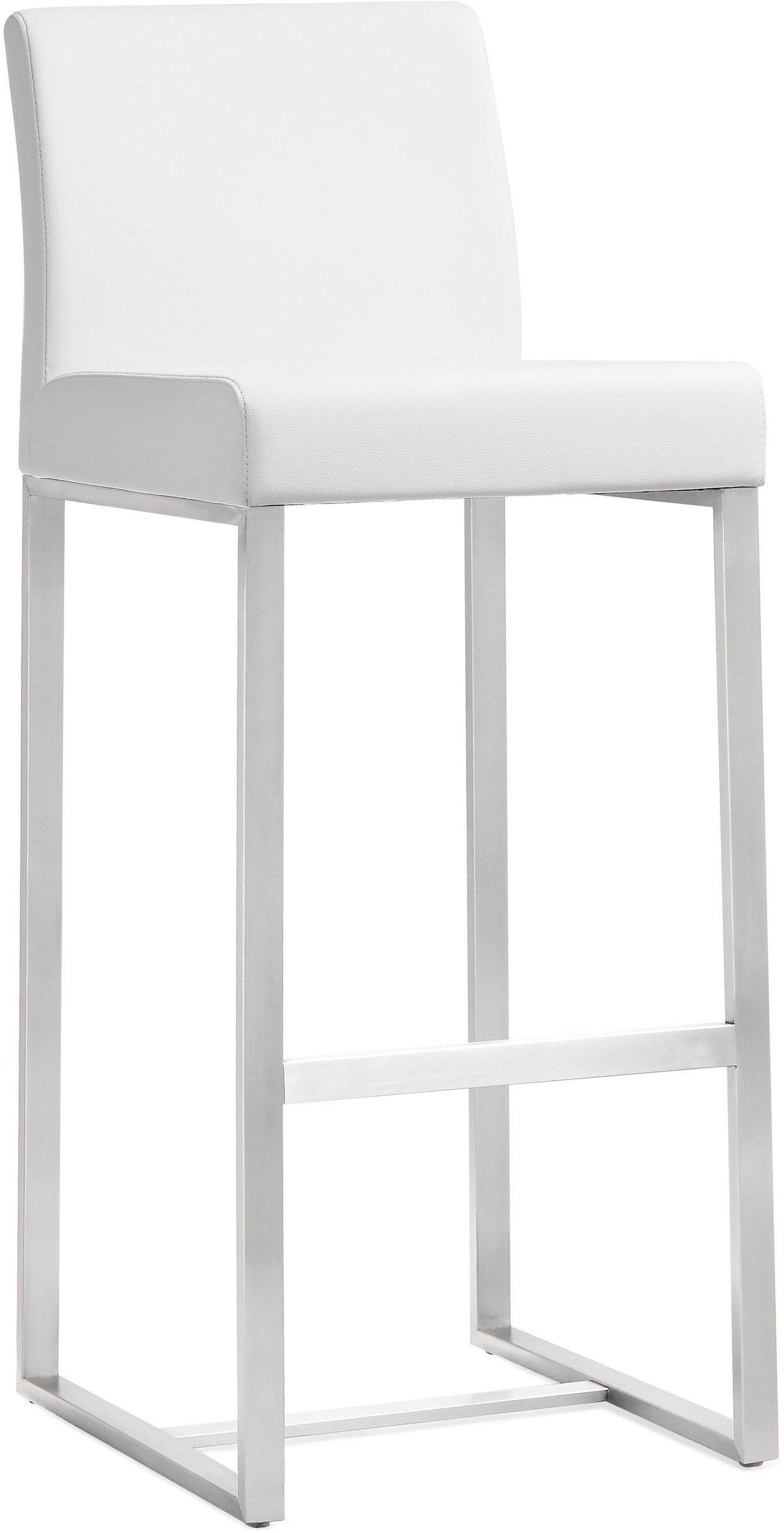 Denmark White Stainless Steel Barstool - Set of 2 - UK