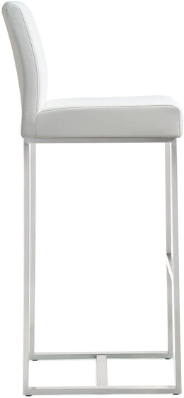 Denmark White Stainless Steel Barstool - Set of 2 - UK