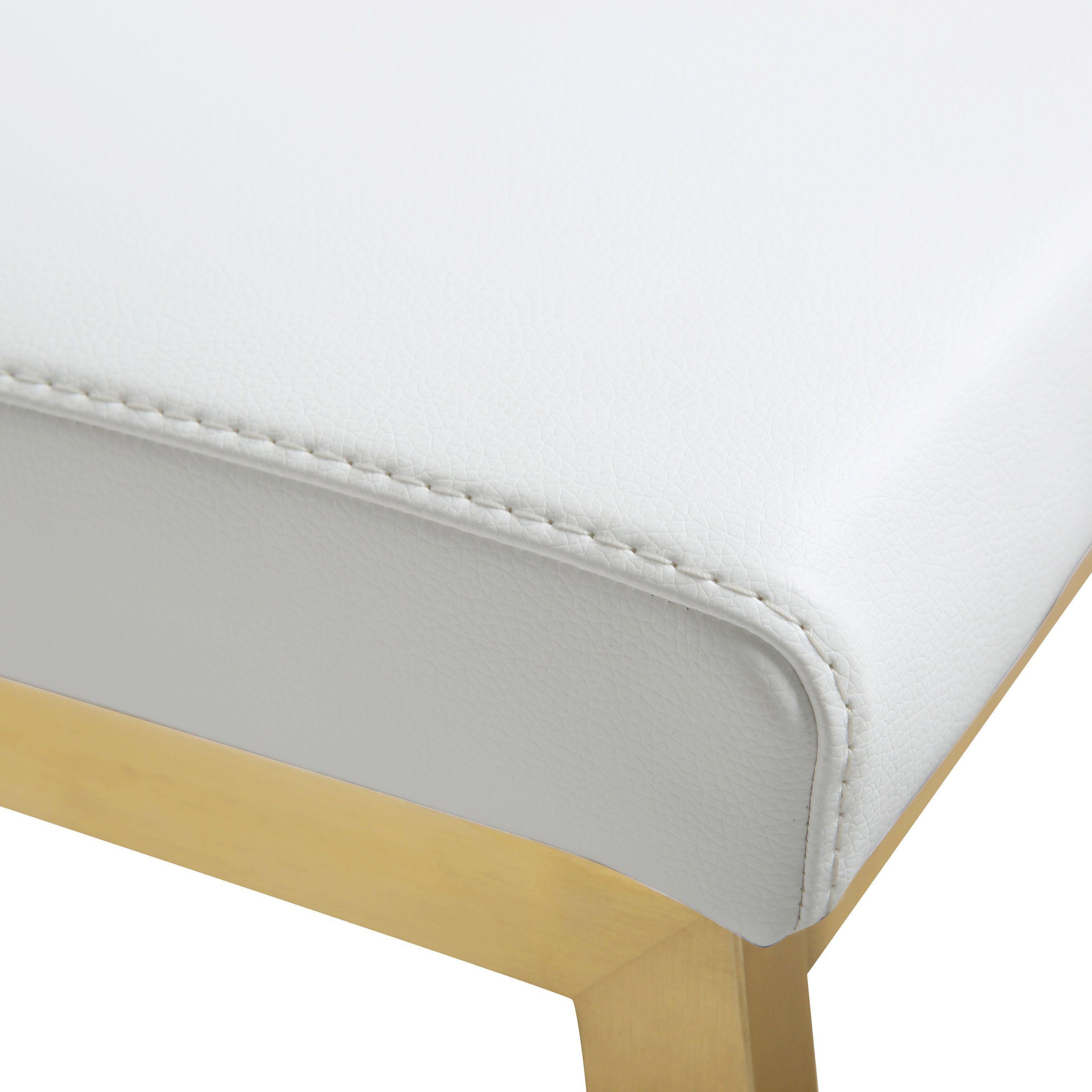 Parma White Gold Steel Counter Stool - Set of 2 - UK