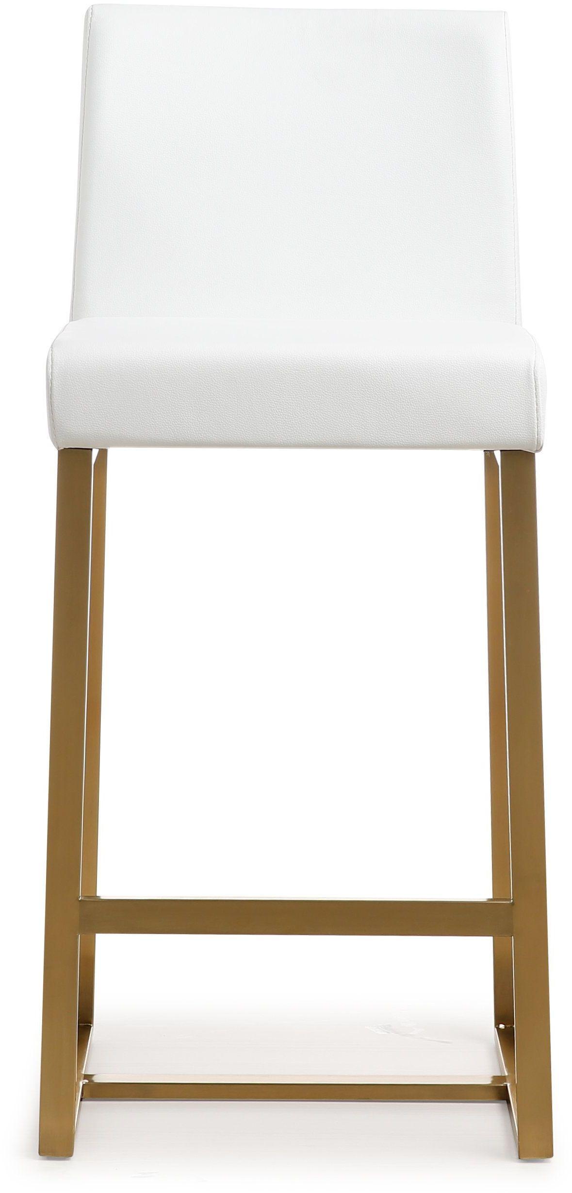 Denmark White Gold Steel Counter Stool - Set of 2 - UK