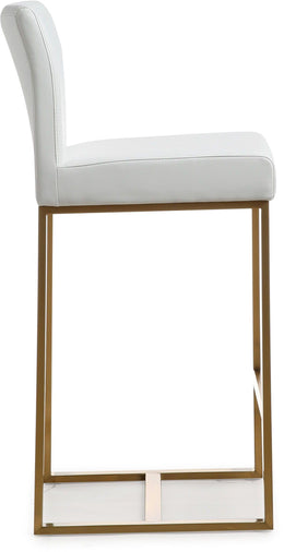Denmark White Gold Steel Counter Stool - Set of 2 - UK