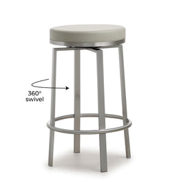 Pratt Light Grey Swivel Counter Stool - Set of 2