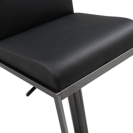 Amalfi Black Performance Vegan Leather on Black Stool - UK
