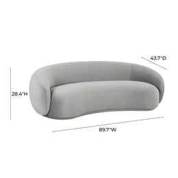 Kendall Light Grey Velvet Sofa
