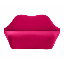 Lips Hot Pink Velvet Settee - UK