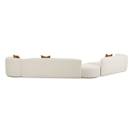Fickle Cream Boucle 4-Piece Modular LAF Sectional