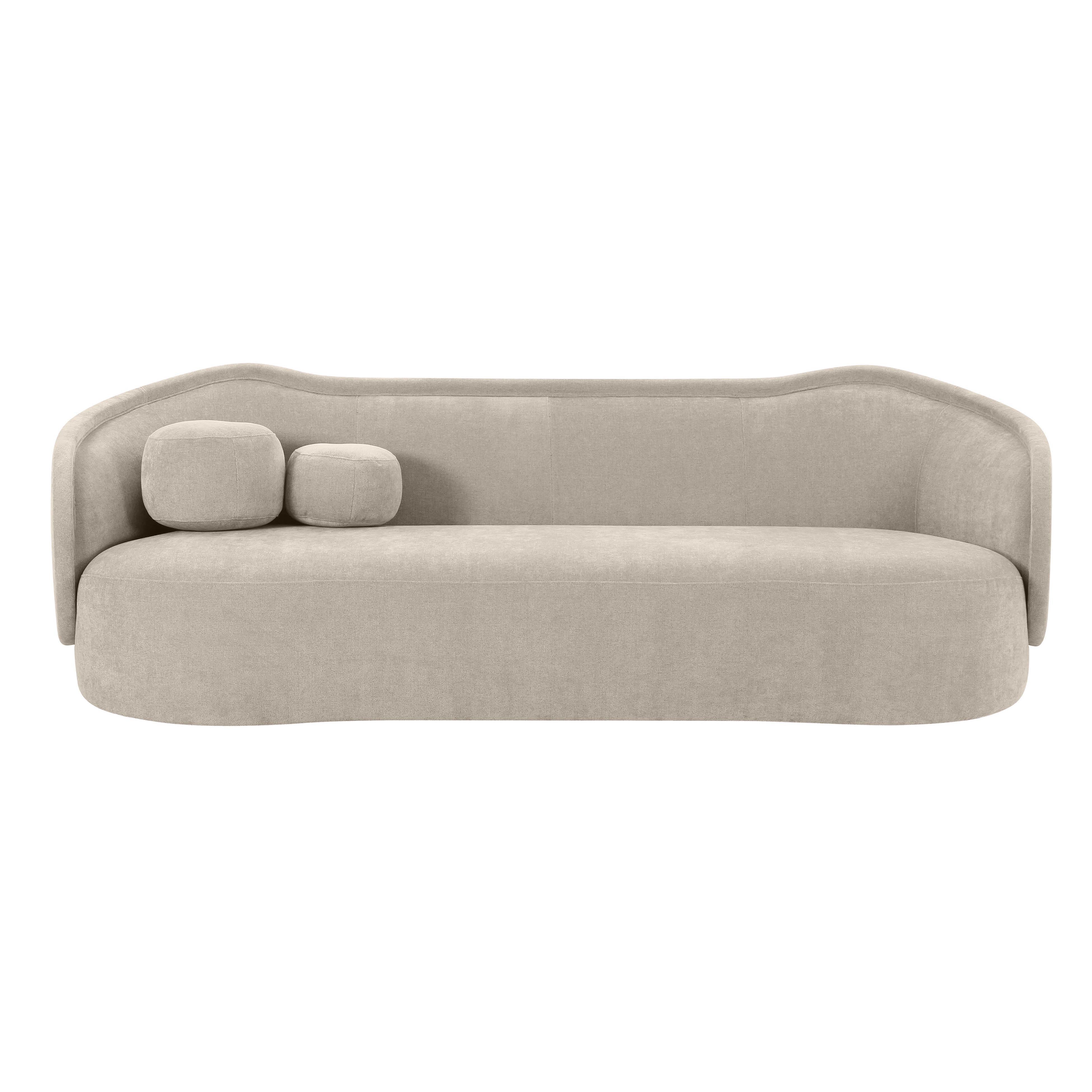 Circe Taupe Textured Velvet Sofa - UK
