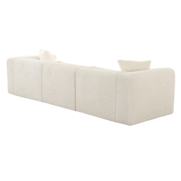 Tarra Fluffy Oversized Cream Corduroy Modular Sofa - UK