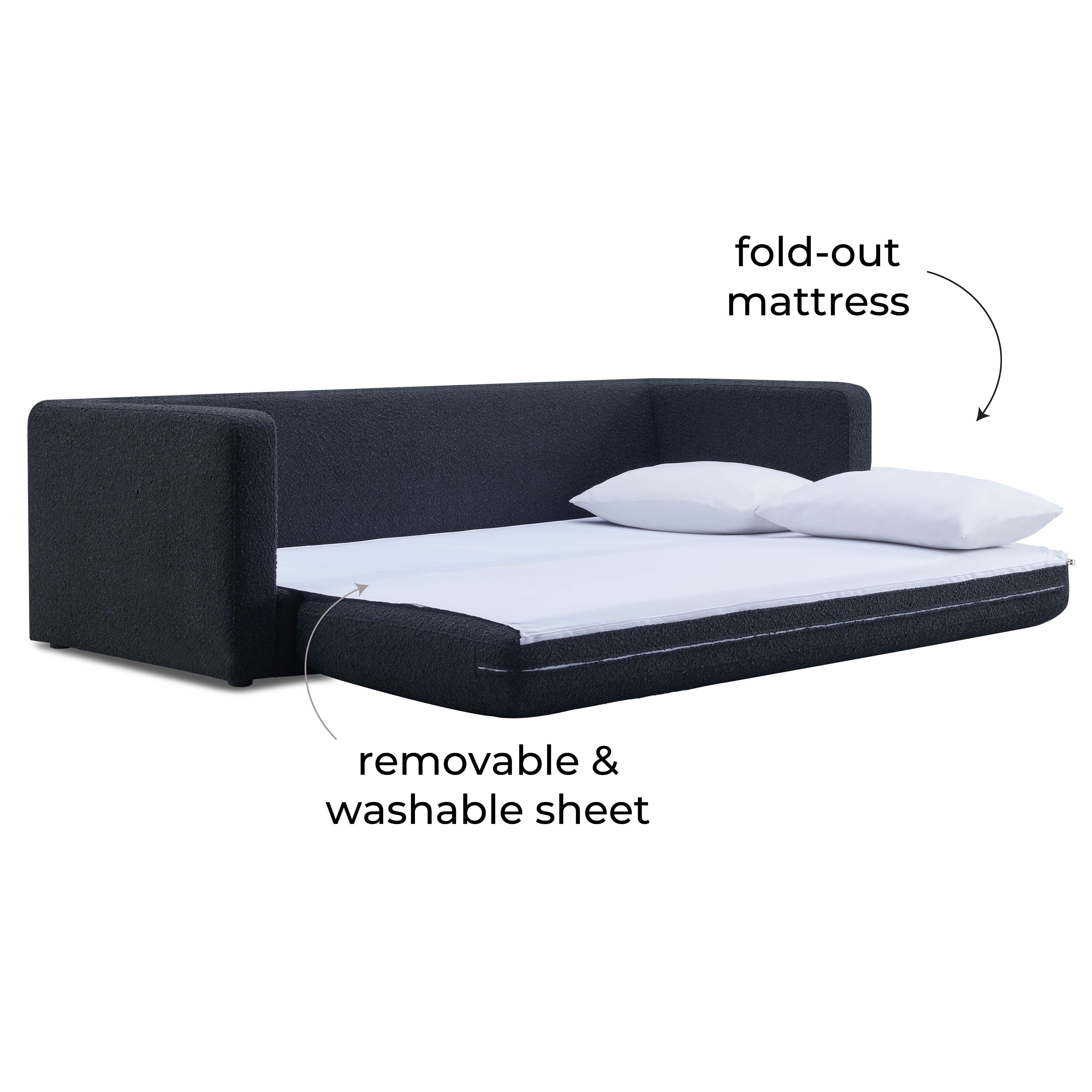 Ryan Black Boucle Sofa Bed