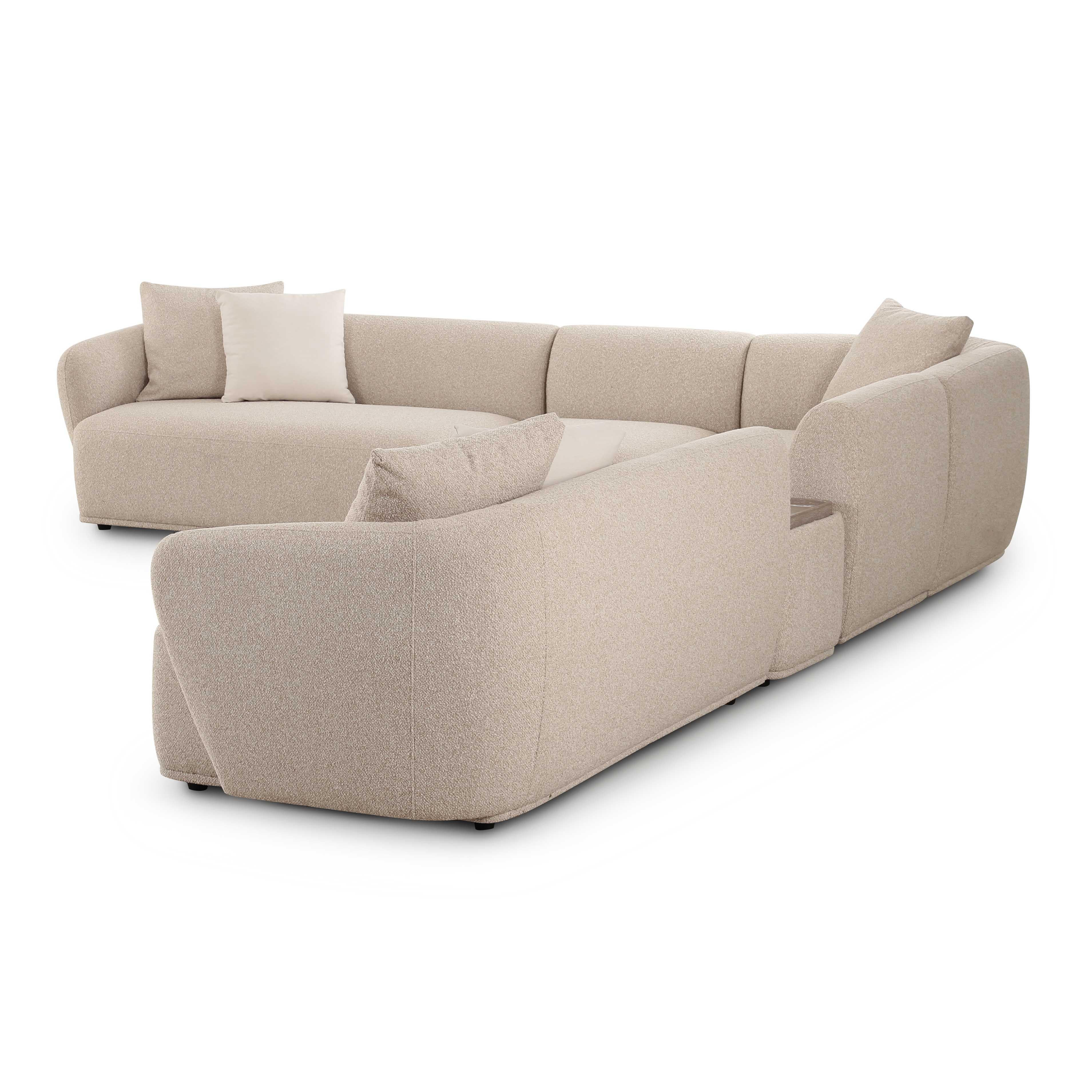 Sylvie Cream Boucle 6-Piece Large Sectional