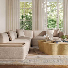 Sylvie Cream Boucle 4-Piece Left Chaise Sectional