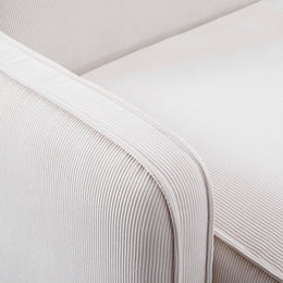 Travie White Sand Performance Corduroy Velvet 6-Piece Modular U-Sectional