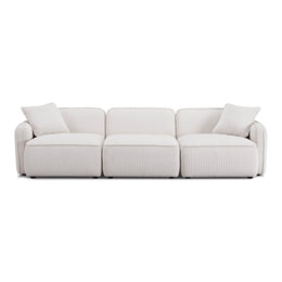 Travie White Sand Performance Corduroy Velvet Modular Sofa