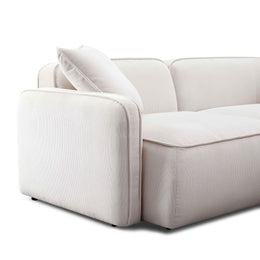 Travie White Sand Performance Corduroy Velvet Modular Sofa