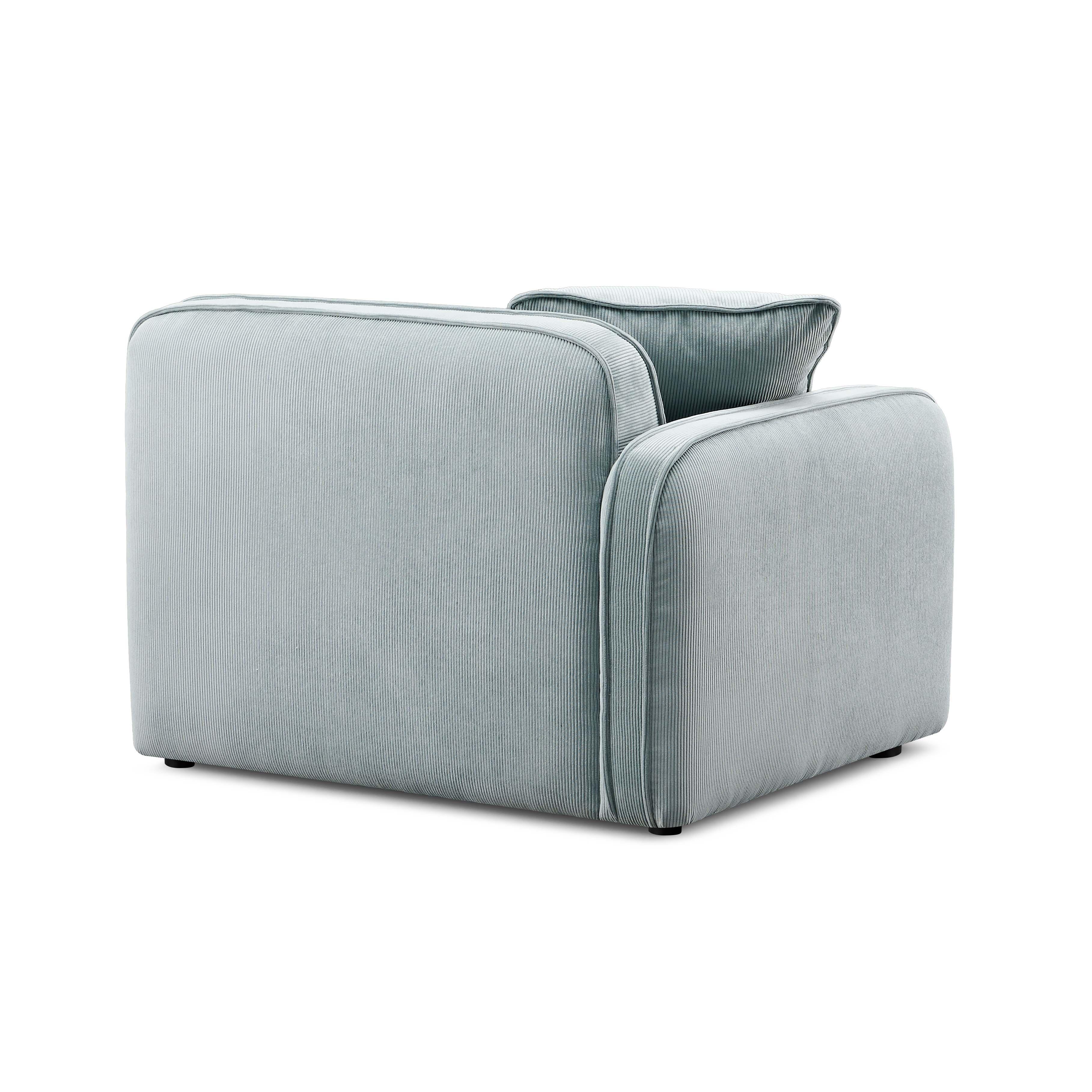 Travie Sea Foam Performance Corduroy Velvet LAF Corner Chair