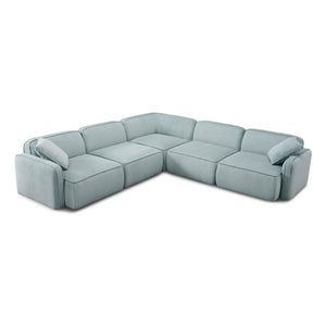Travie Sea Foam Performance Corduroy Velvet Modular L-Sectional