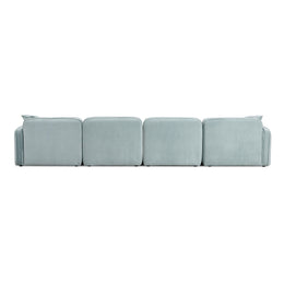 Travie Sea Foam Performance Corduroy Velvet 6-Piece Modular U-Sectional