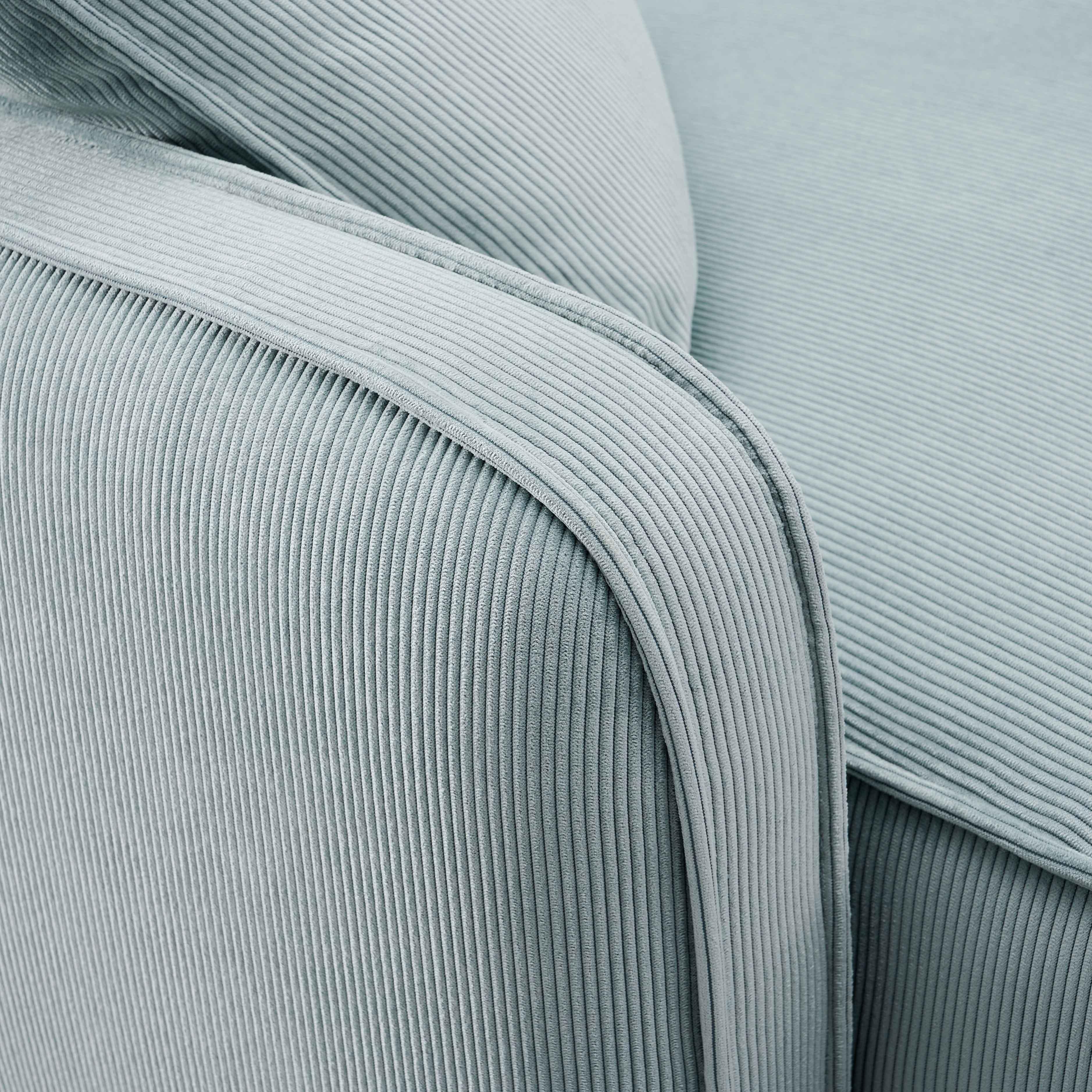 Travie Sea Foam Performance Corduroy Velvet Modular Sofa