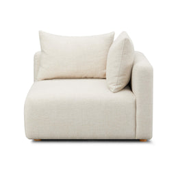 Hangover Cream Heavy Textured Fabric Modular Corner Chair