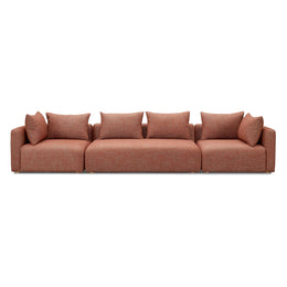 Hangover Sedona Red Textured Fabric 145" Long Sofa