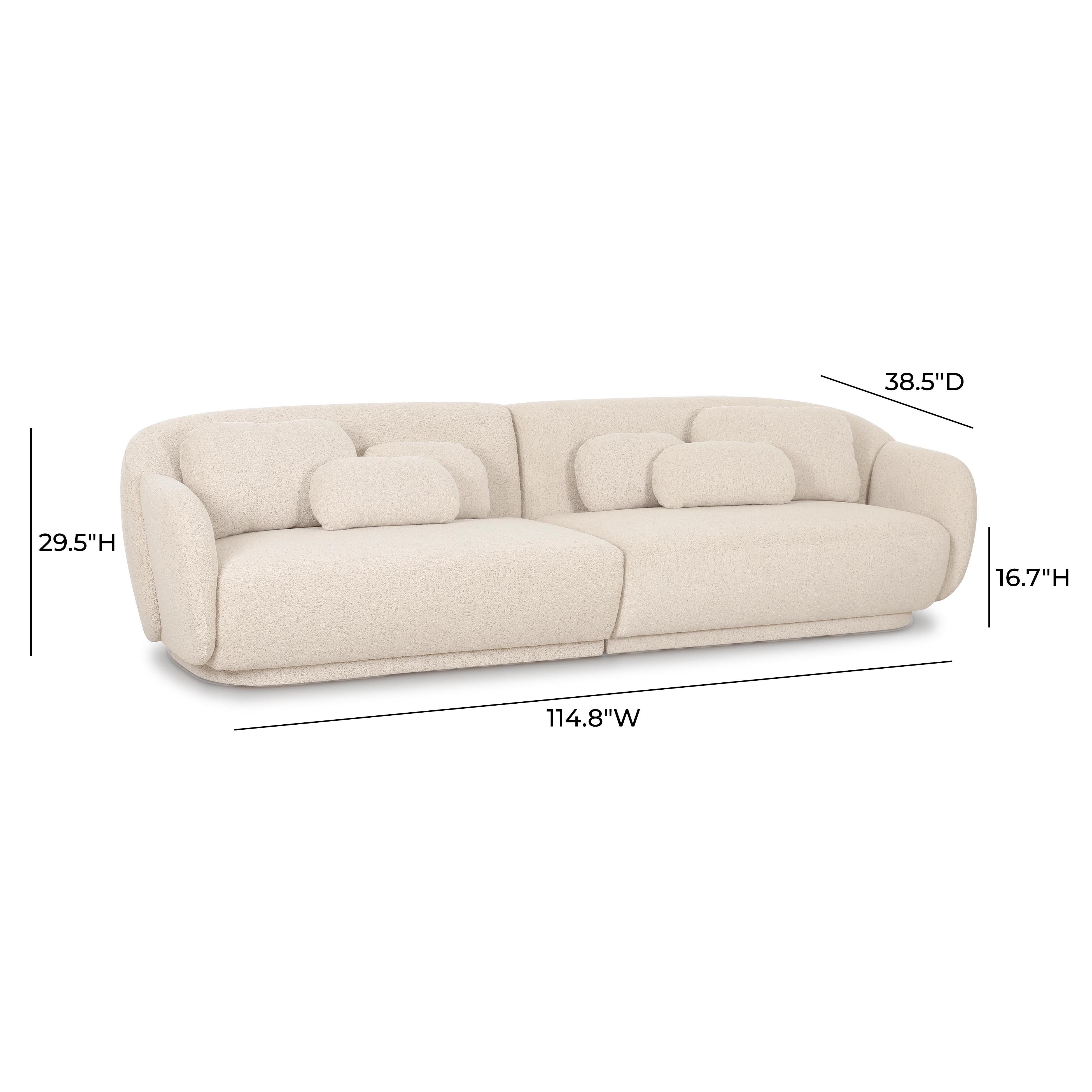 Misty Cream Boucle Modular 4-Seater Sofa