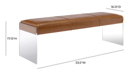 Envy Brown Performane Vegan Leather and Acrylic Bench